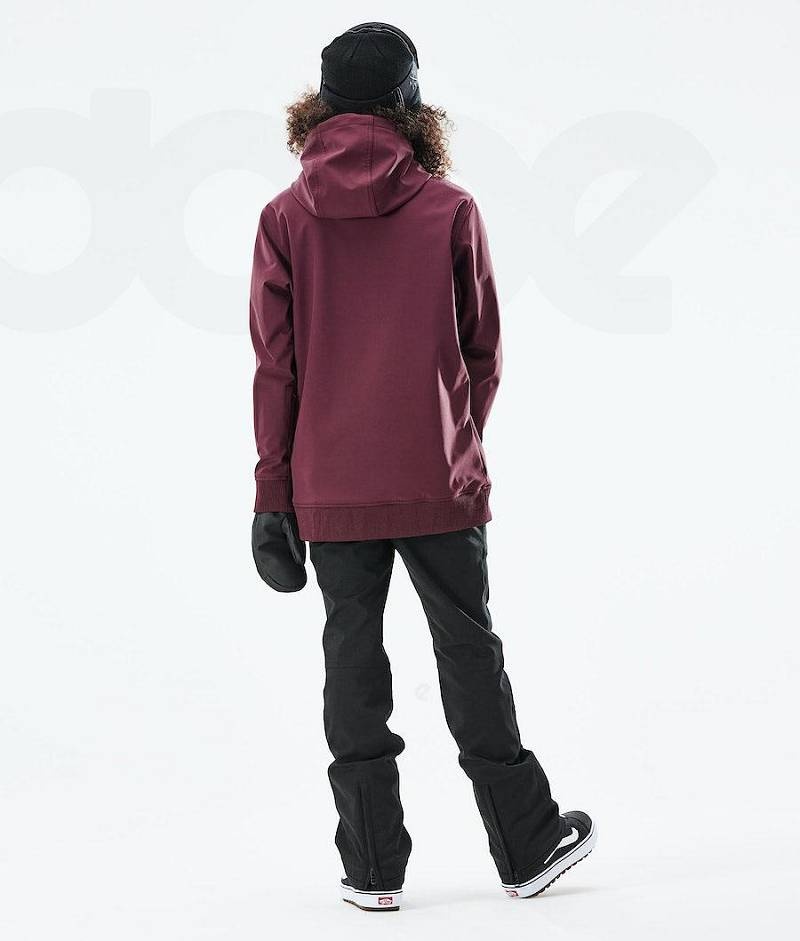 Burgundy Women's Dope Yeti W 10k Snowboard Jackets | India_D2106