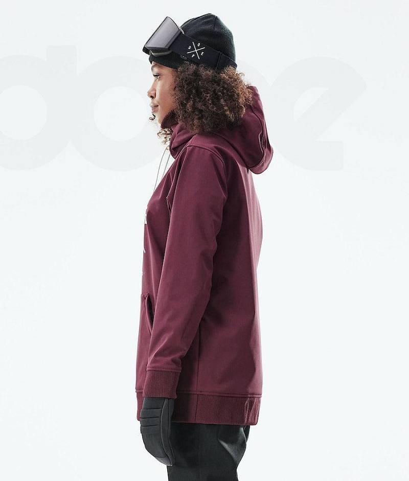 Burgundy Women's Dope Yeti W 10k Snowboard Jackets | India_D2106