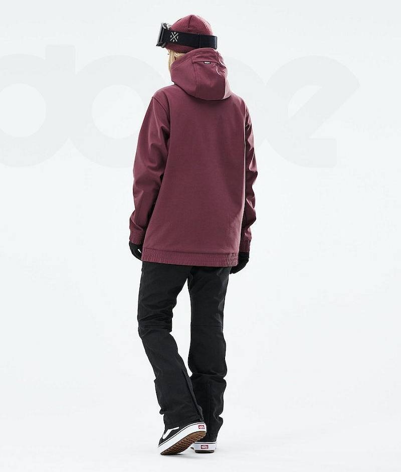 Burgundy Women's Dope Yeti W 2021 Snowboard Jackets | India_D1905