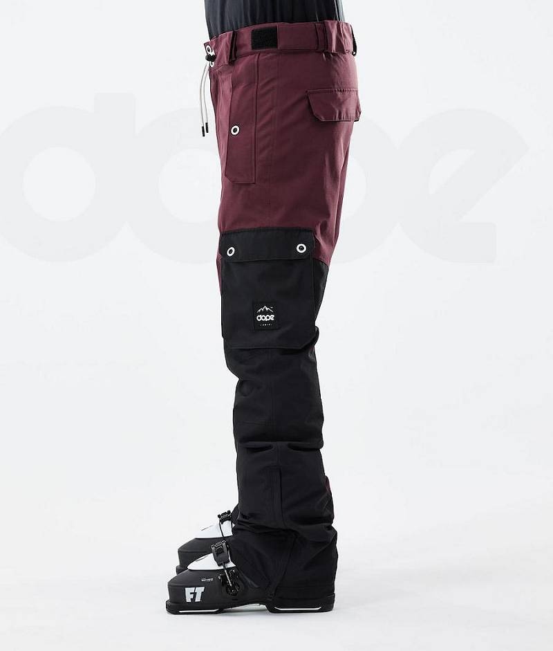 Burgundy / Black Men's Dope Adept 2021 Ski Pants | India_D2310