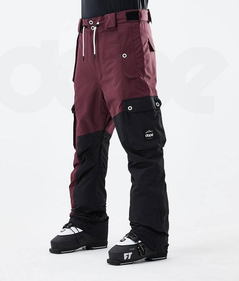 Burgundy / Black Men\'s Dope Adept 2021 Ski Pants | India_D2310