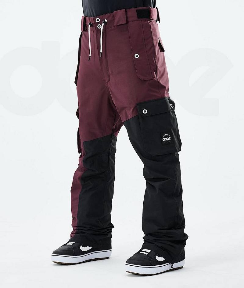 Burgundy / Black Men\'s Dope Adept 2021 Snowboard Pants | India_D1216