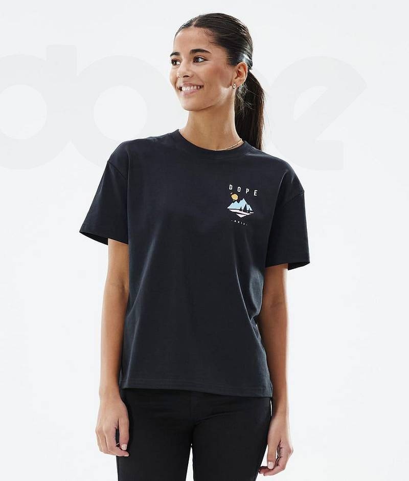 Dark Grey Women's Dope Standard W T-shirts | India_D1099