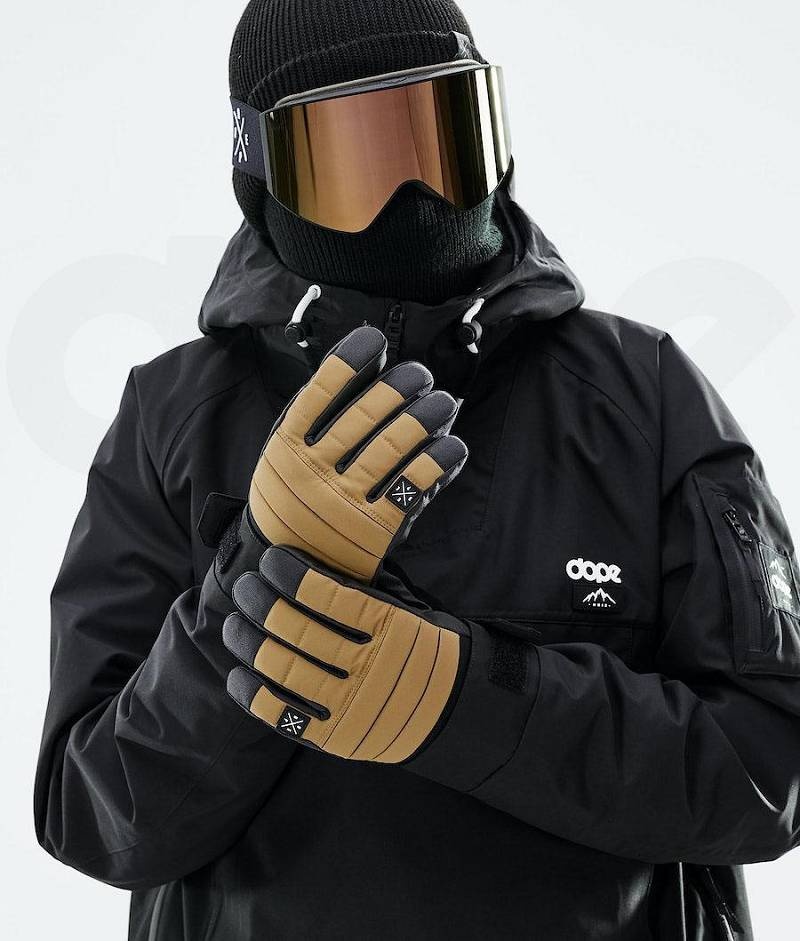 Gold Men's Dope Ace 2021 Snowboard Gloves | India_D1325