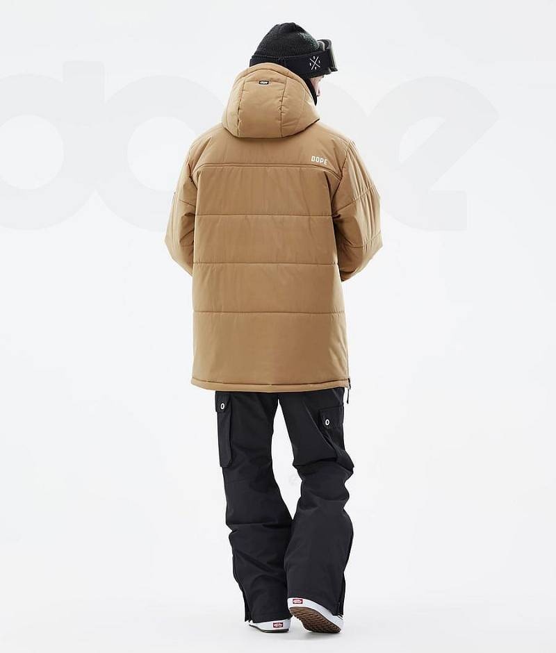 Gold Men's Dope Puffer Snowboard Jackets | India_D1966