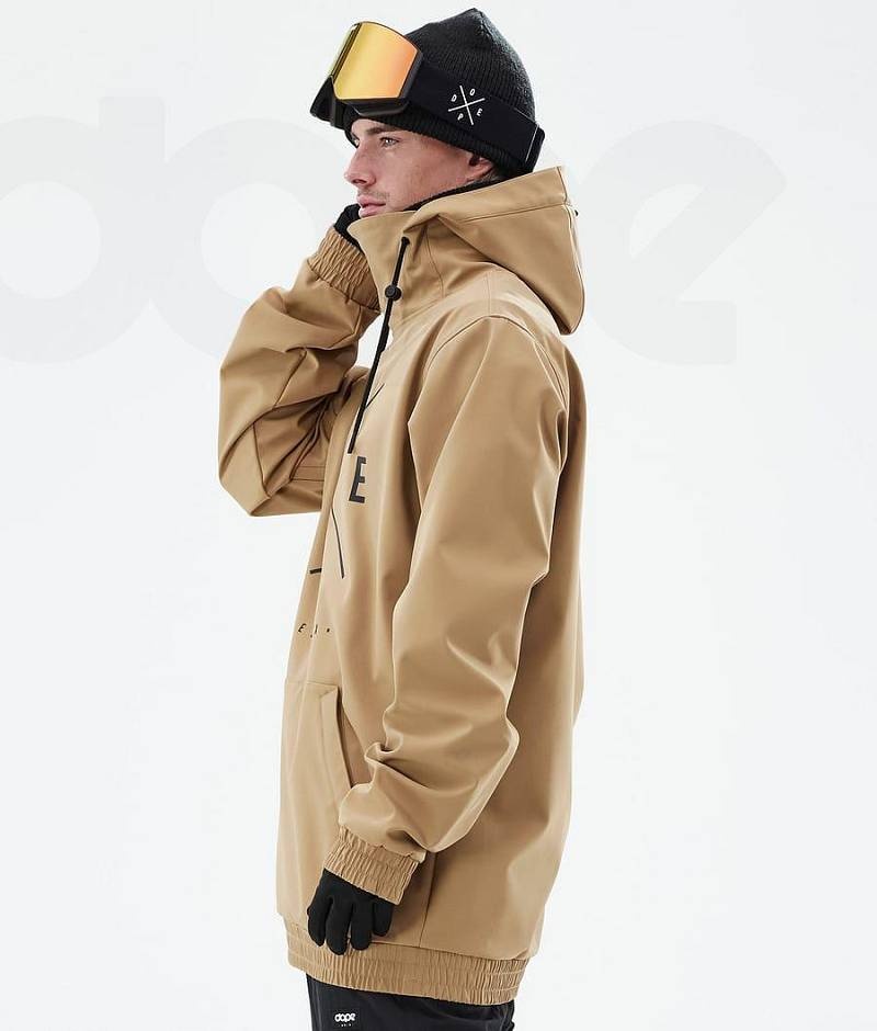 Gold Men's Dope Yeti Ski Jackets | India_D2487