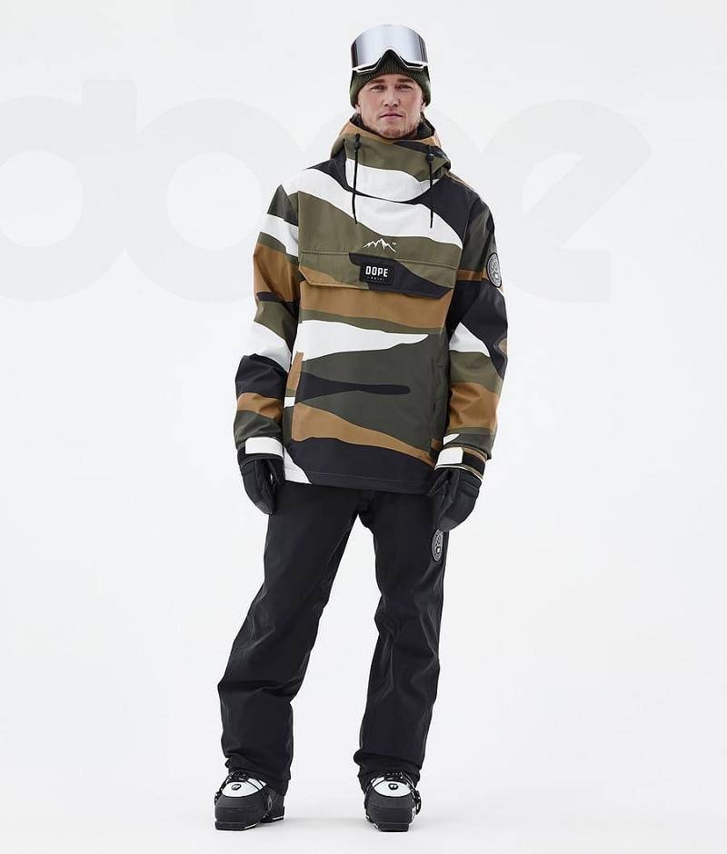 Gold Olive Men's Dope Blizzard Ski Jackets | India_D1368