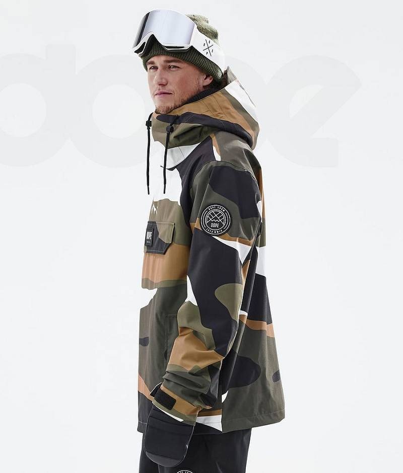 Gold Olive Men's Dope Blizzard Ski Jackets | India_D1368