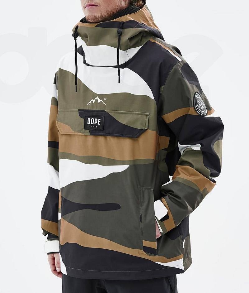 Gold Olive Men's Dope Blizzard Ski Jackets | India_D1368