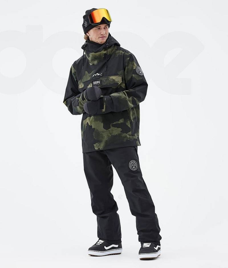 Green Camo Men's Dope Blizzard Snowboard Jackets | India_D2056