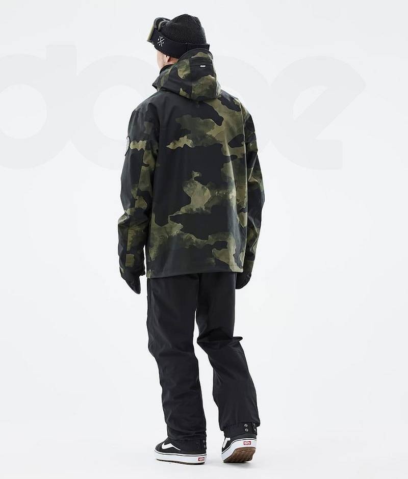 Green Camo Men's Dope Blizzard Snowboard Jackets | India_D2056