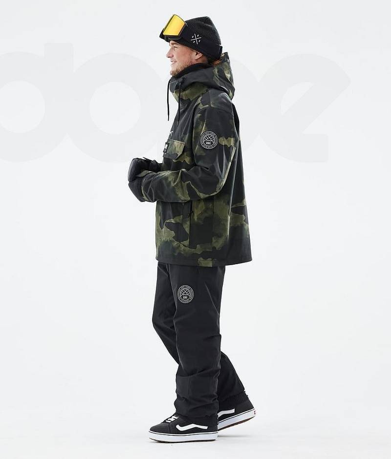 Green Camo Men's Dope Blizzard Snowboard Jackets | India_D2056