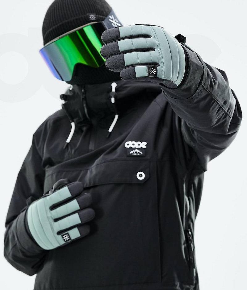 Green Men's Dope Ace 2021 Snowboard Gloves | India_D2345