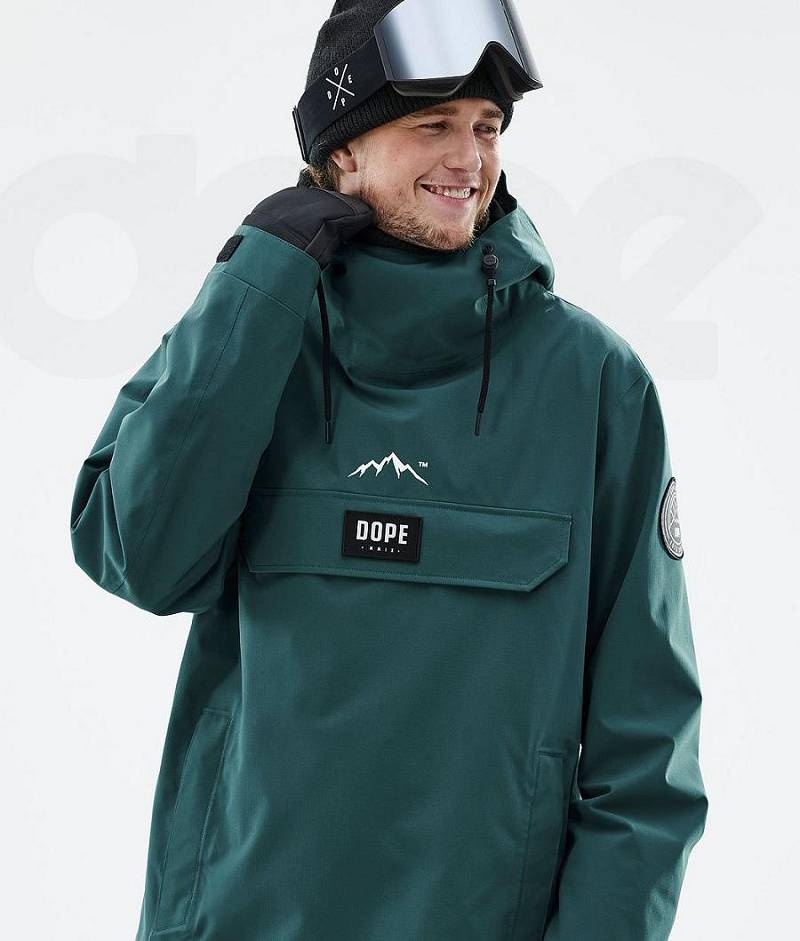 Green Men's Dope Blizzard Ski Jackets | India_D2249