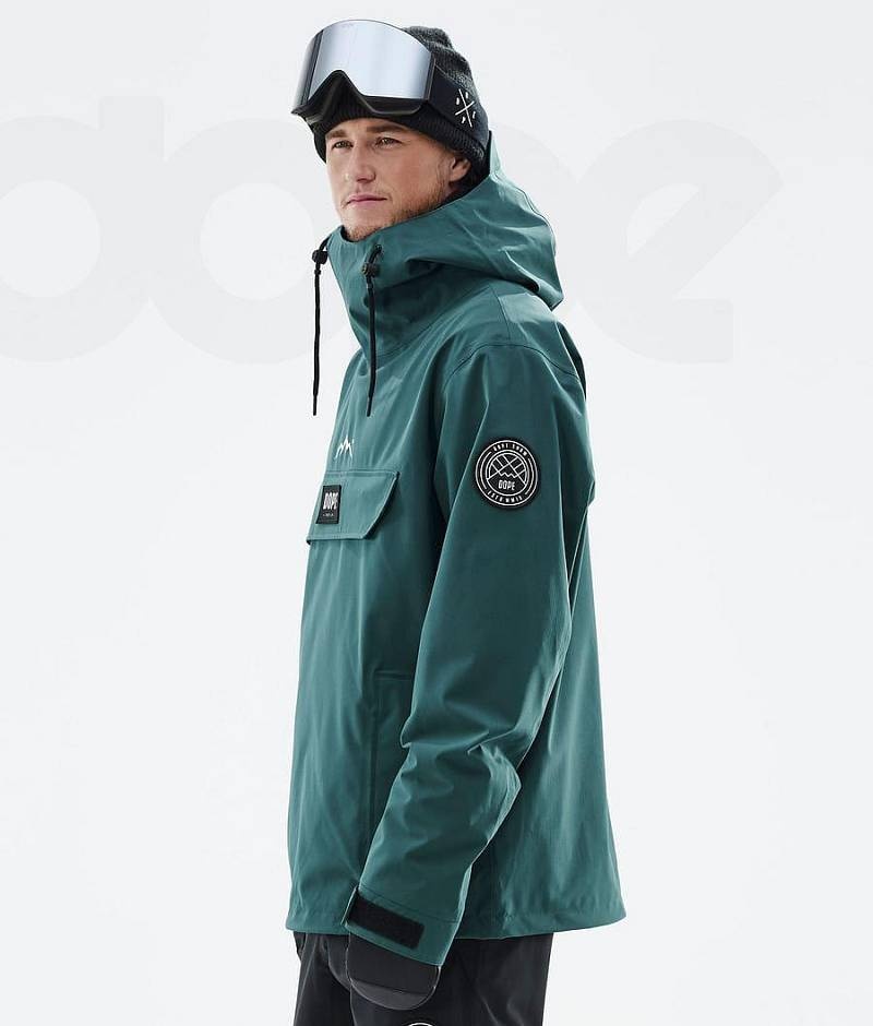 Green Men's Dope Blizzard Ski Jackets | India_D2249