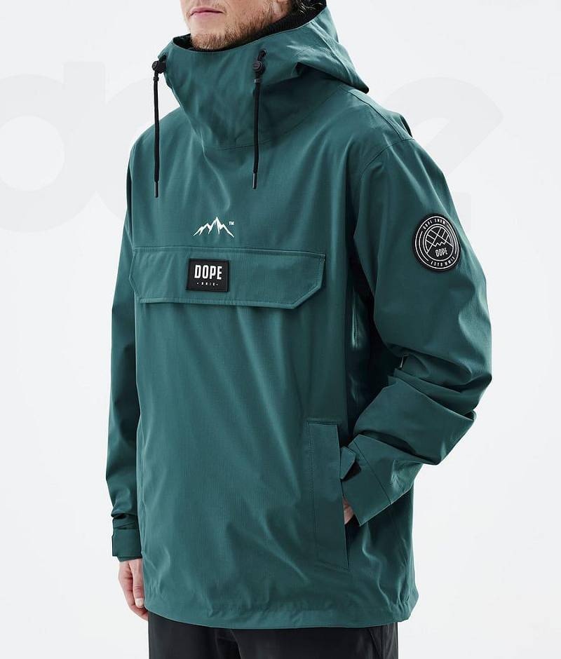 Green Men's Dope Blizzard Ski Jackets | India_D2249