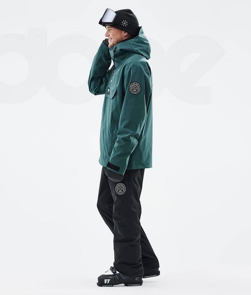 Green Men's Dope Blizzard Ski Jackets | India_D2249