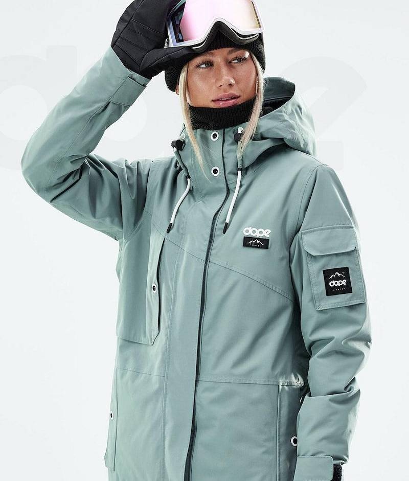 Green Women's Dope Adept W 2021 Ski Jackets | India_D2054