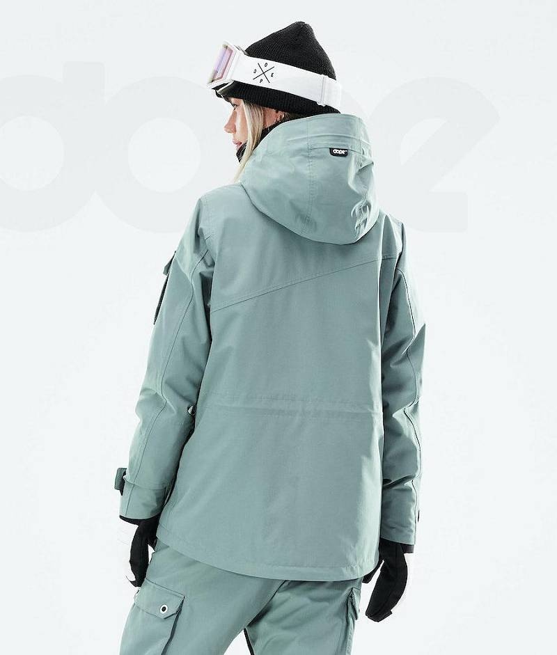 Green Women's Dope Adept W 2021 Snowboard Jackets | India_D2369