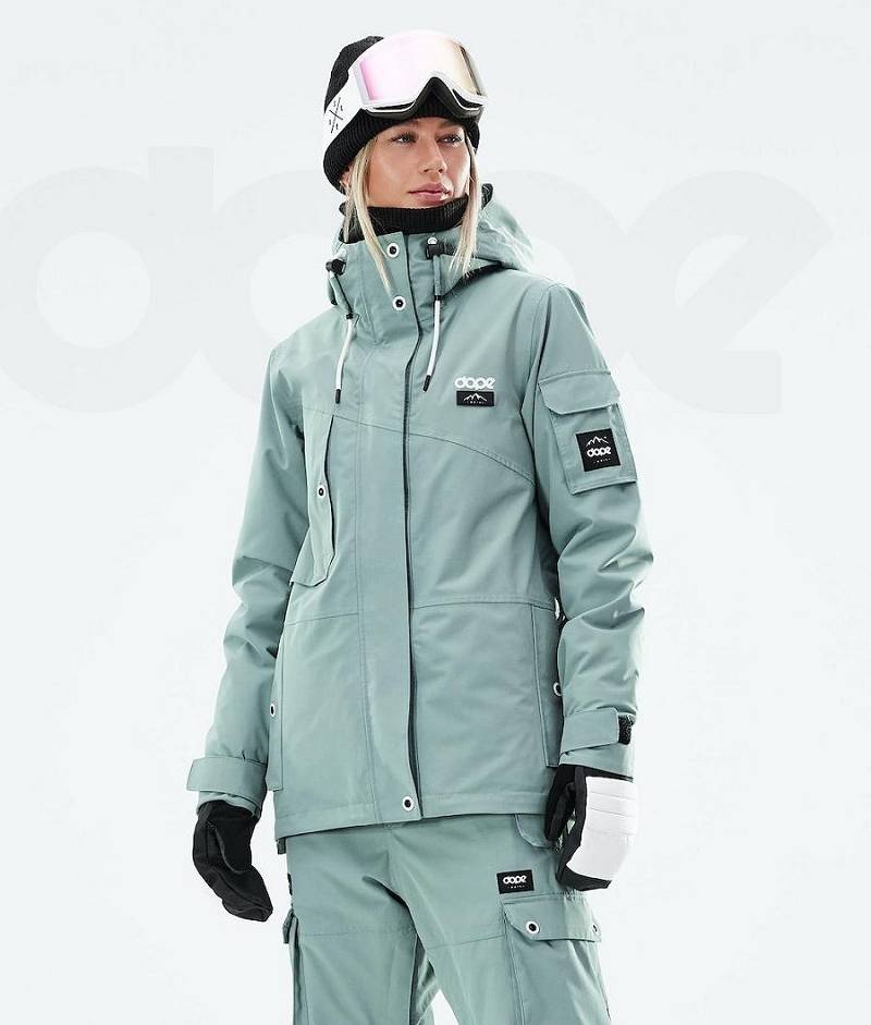 Green Women\'s Dope Adept W 2021 Snowboard Jackets | India_D2369