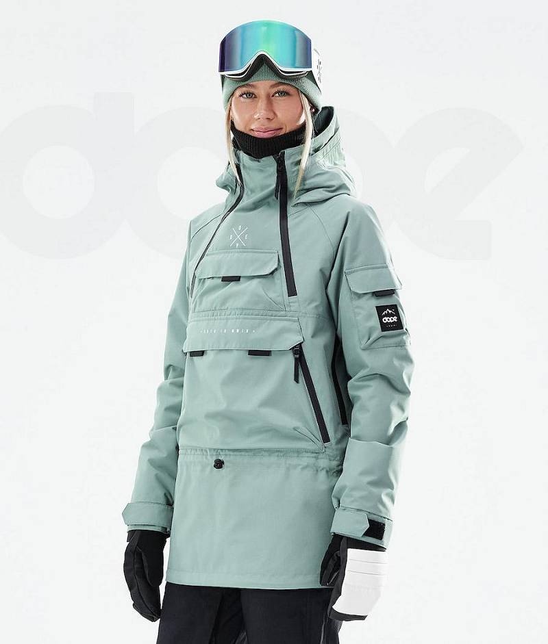 Green Women\'s Dope Akin W 2021 Snowboard Jackets | India_D1318