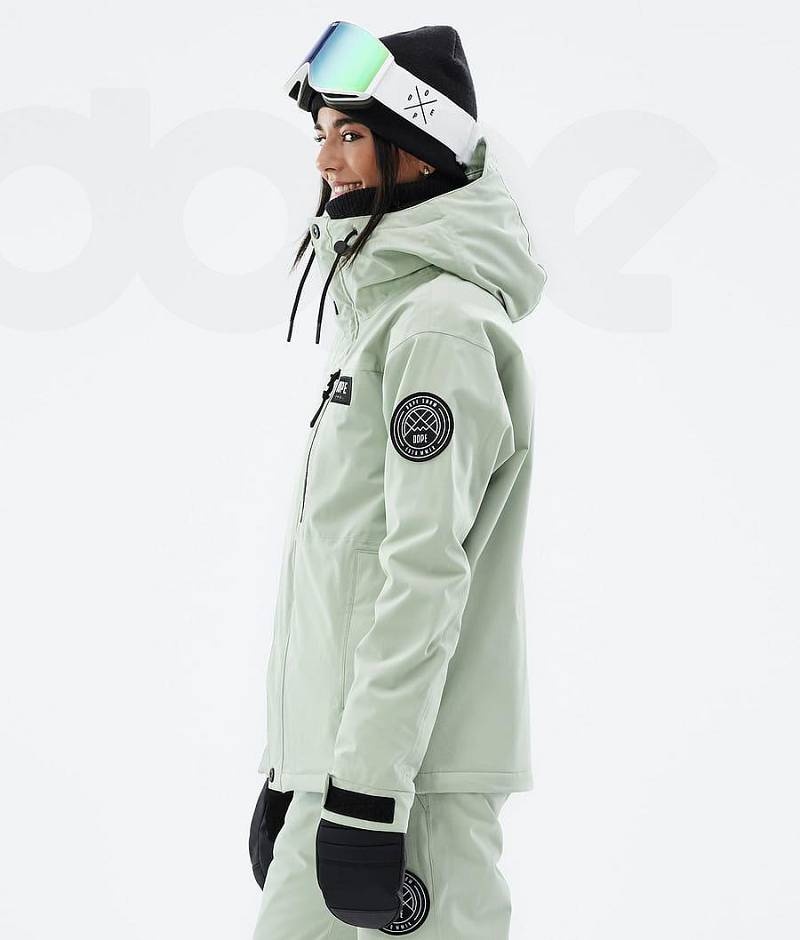 Green Women's Dope Blizzard W Full Zip Ski Jackets | India_D2195