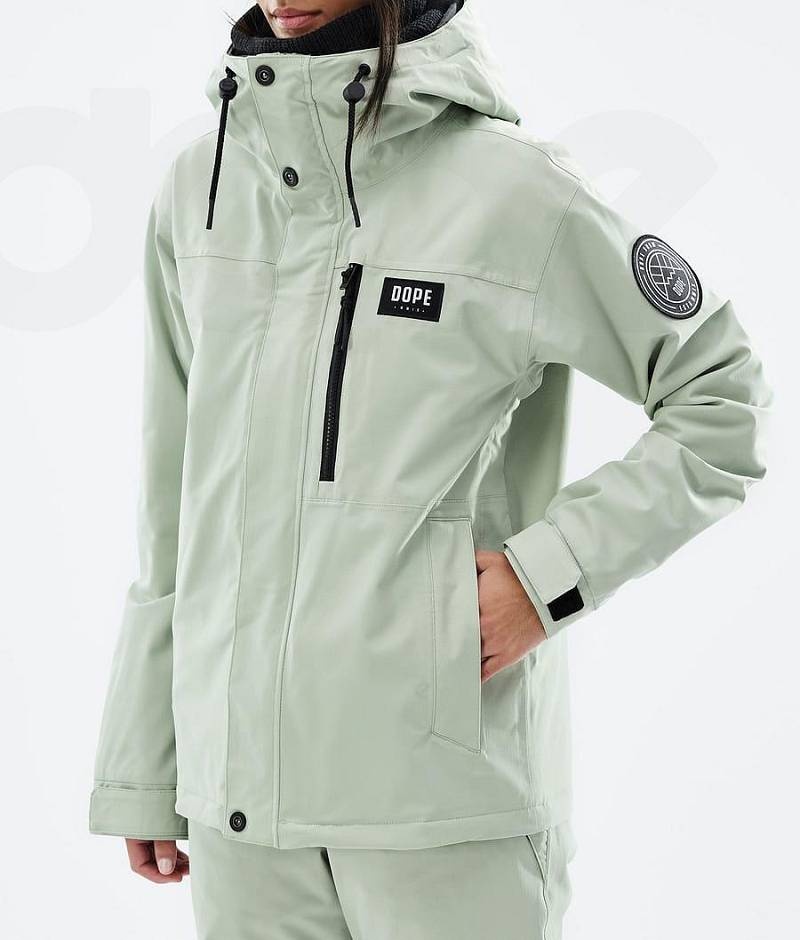 Green Women's Dope Blizzard W Full Zip Ski Jackets | India_D2195