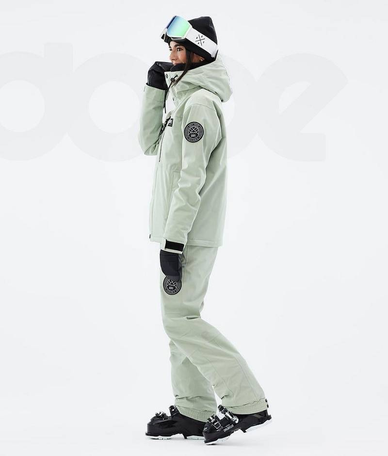 Green Women's Dope Blizzard W Full Zip Ski Jackets | India_D2195