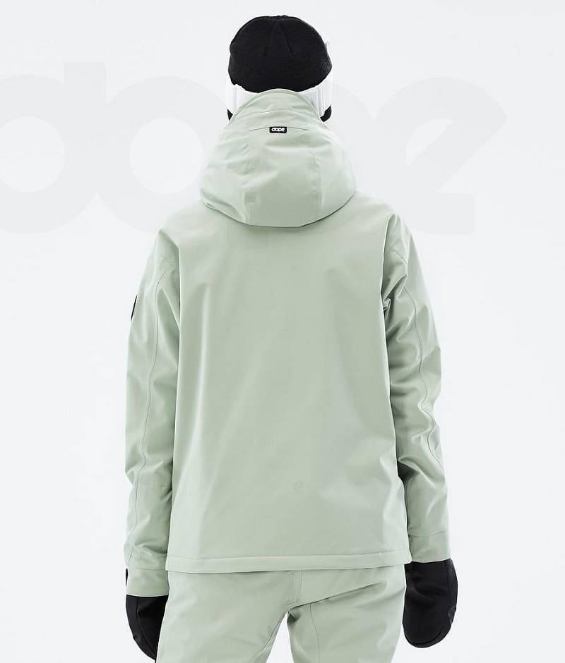 Green Women's Dope Blizzard W Full Zip Ski Jackets | India_D2195