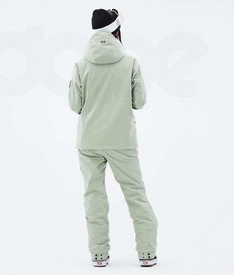 Green Women's Dope Blizzard W Full Zip Snowboard Jackets | India_D1856