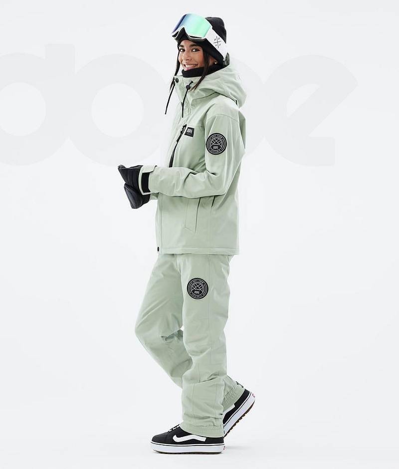 Green Women's Dope Blizzard W Full Zip Snowboard Jackets | India_D1856