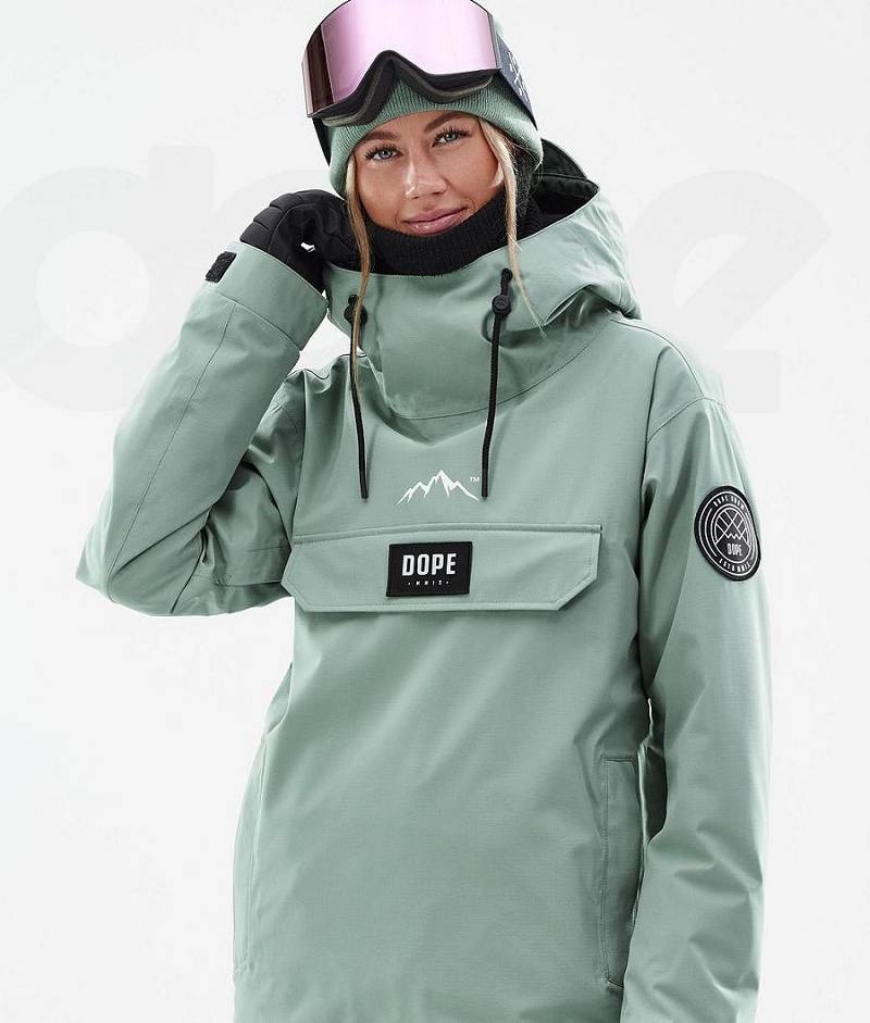 Green Women's Dope Blizzard W Ski Jackets | India_D1046