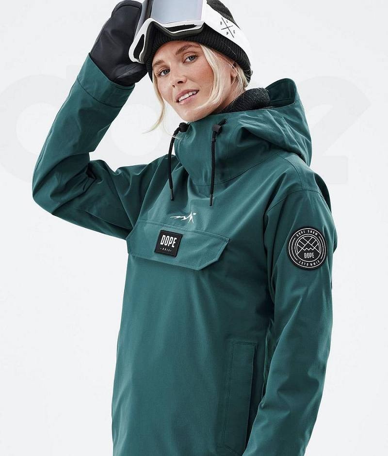 Green Women's Dope Blizzard W Ski Jackets | India_D2381