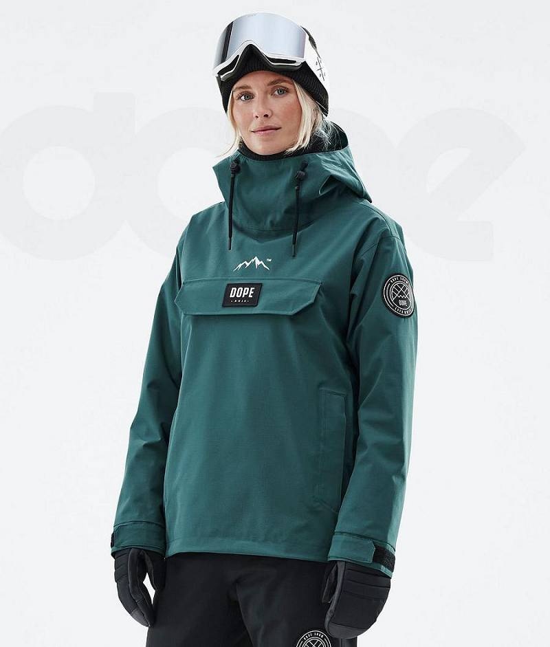 Green Women\'s Dope Blizzard W Snowboard Jackets | India_D1044