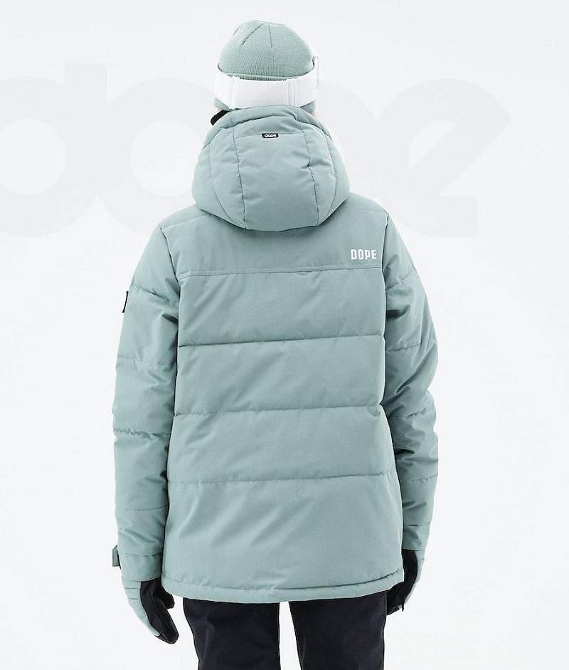 Green Women's Dope Puffer W 2021 Snowboard Jackets | India_D1673