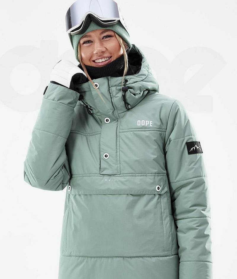 Green Women's Dope Puffer W Ski Jackets | India_D2378