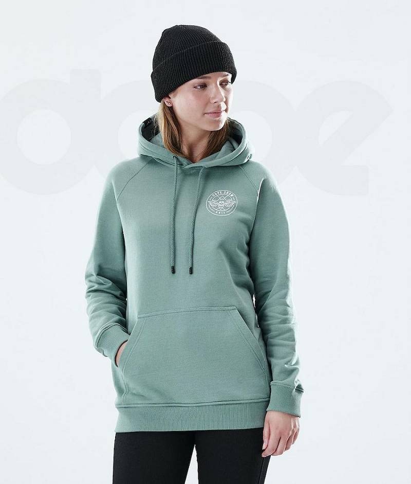 Green Women\'s Dope Regular Hoodies | India_D1262