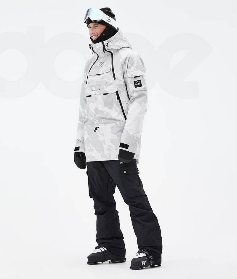 Grey Camo Men's Dope Akin Ski Jackets | India_D1768