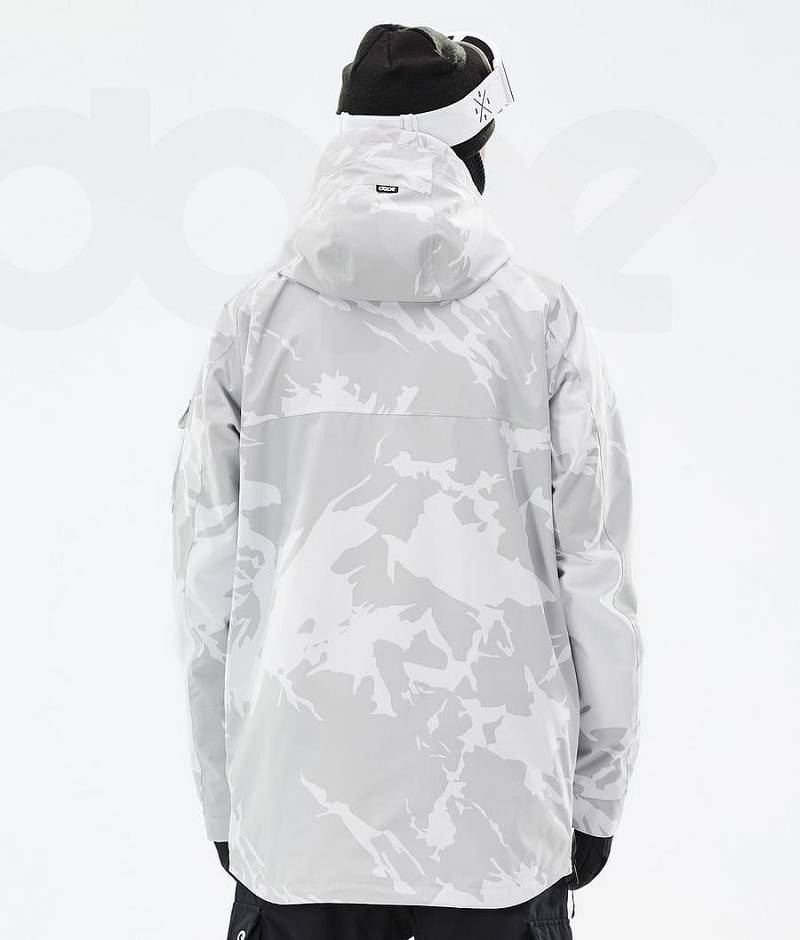 Grey Camo Men's Dope Akin Ski Jackets | India_D1768