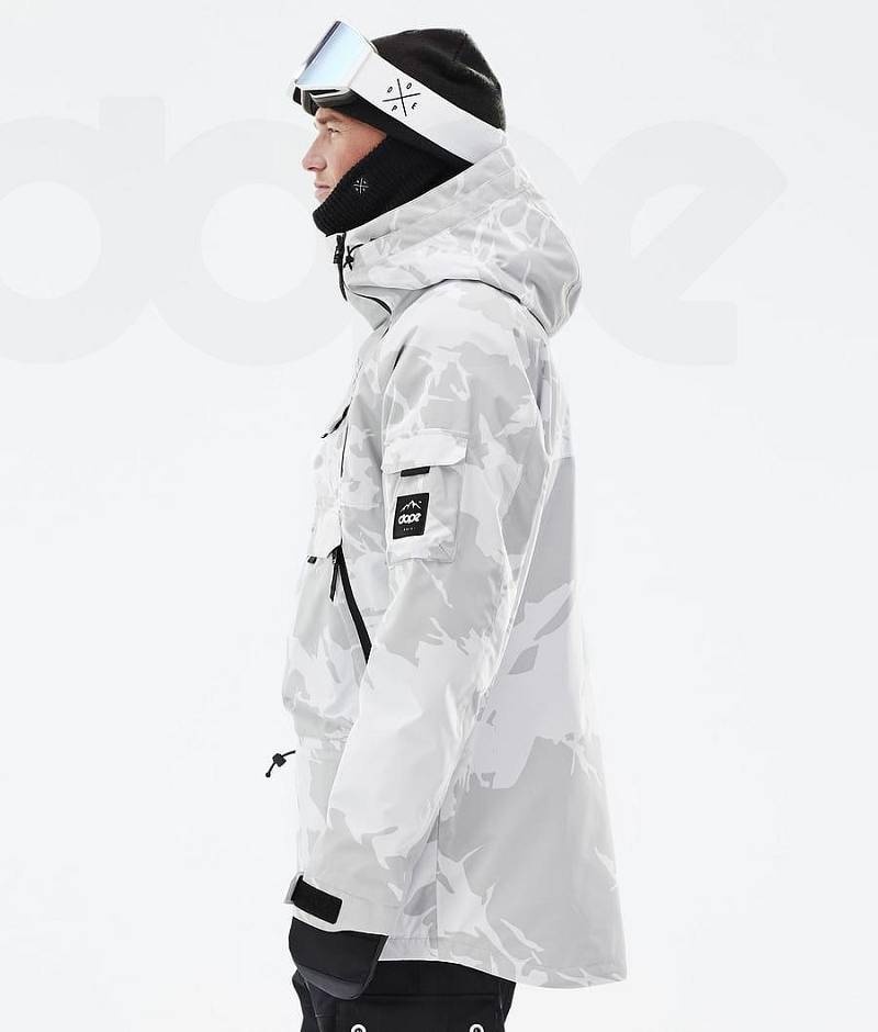 Grey Camo Men's Dope Akin Snowboard Jackets | India_D1950