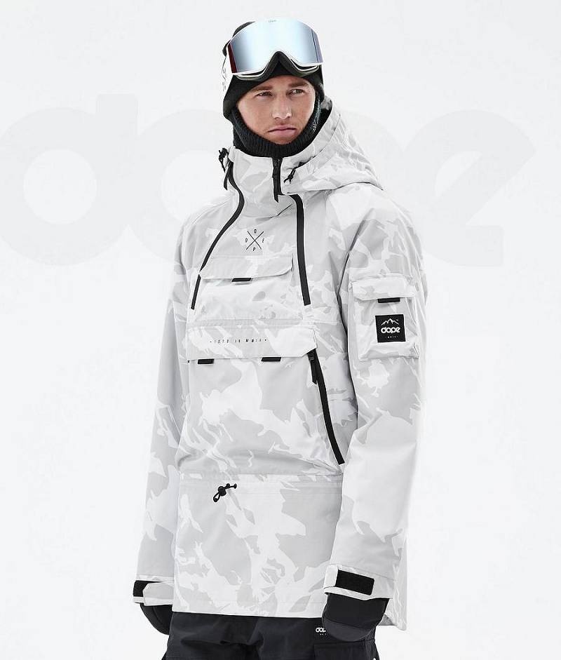 Grey Camo Men\'s Dope Akin Snowboard Jackets | India_D1950