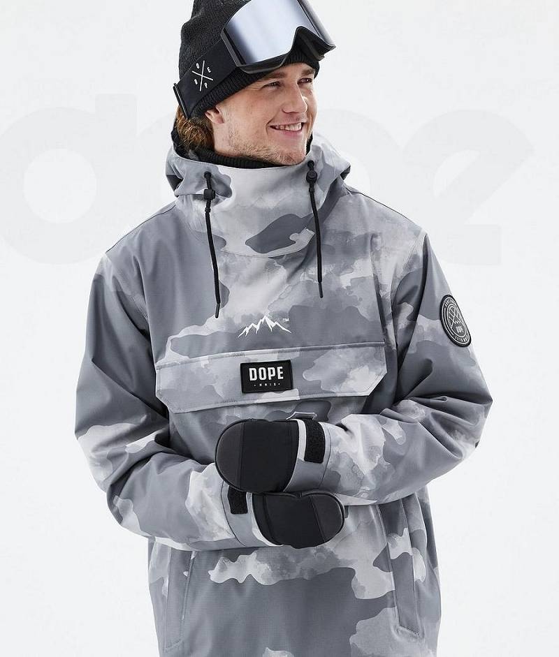 Grey Camo Men's Dope Blizzard Snowboard Jackets | India_D1064