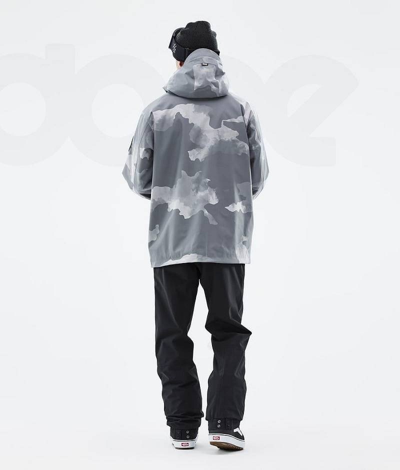 Grey Camo Men's Dope Blizzard Snowboard Jackets | India_D1064