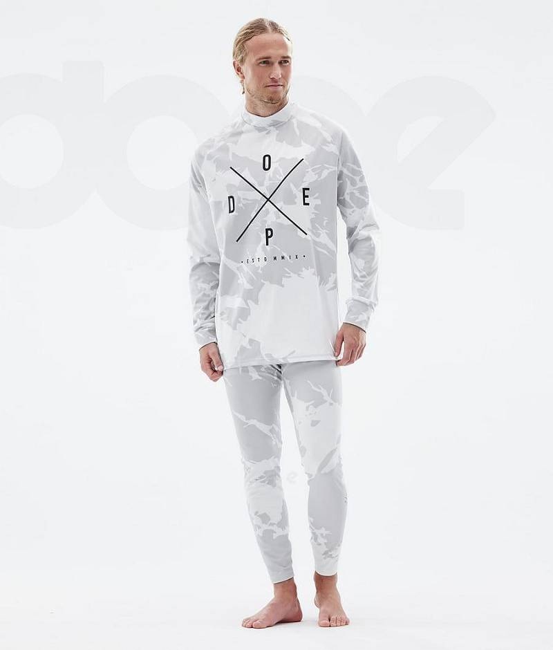 Grey Camo Men's Dope Snuggle Base Layer Tops | India_D2281