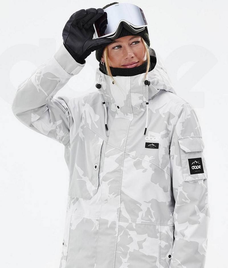 Grey Camo Women's Dope Adept W Ski Jackets | India_D2150