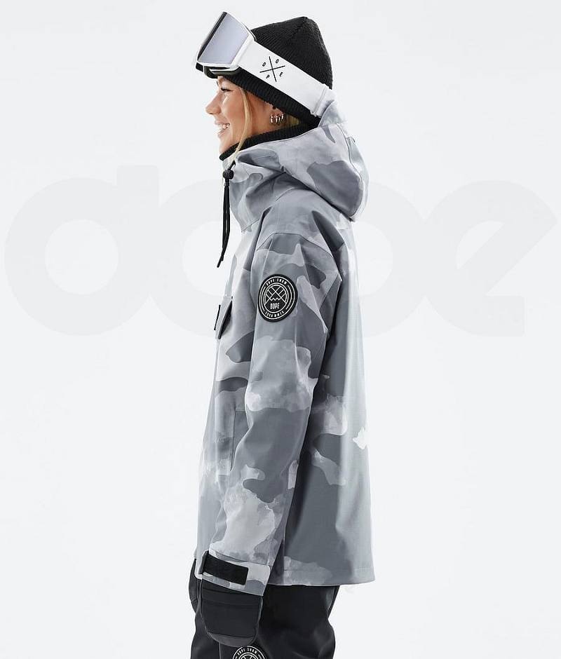 Grey Camo Women's Dope Blizzard W Ski Jackets | India_D1020