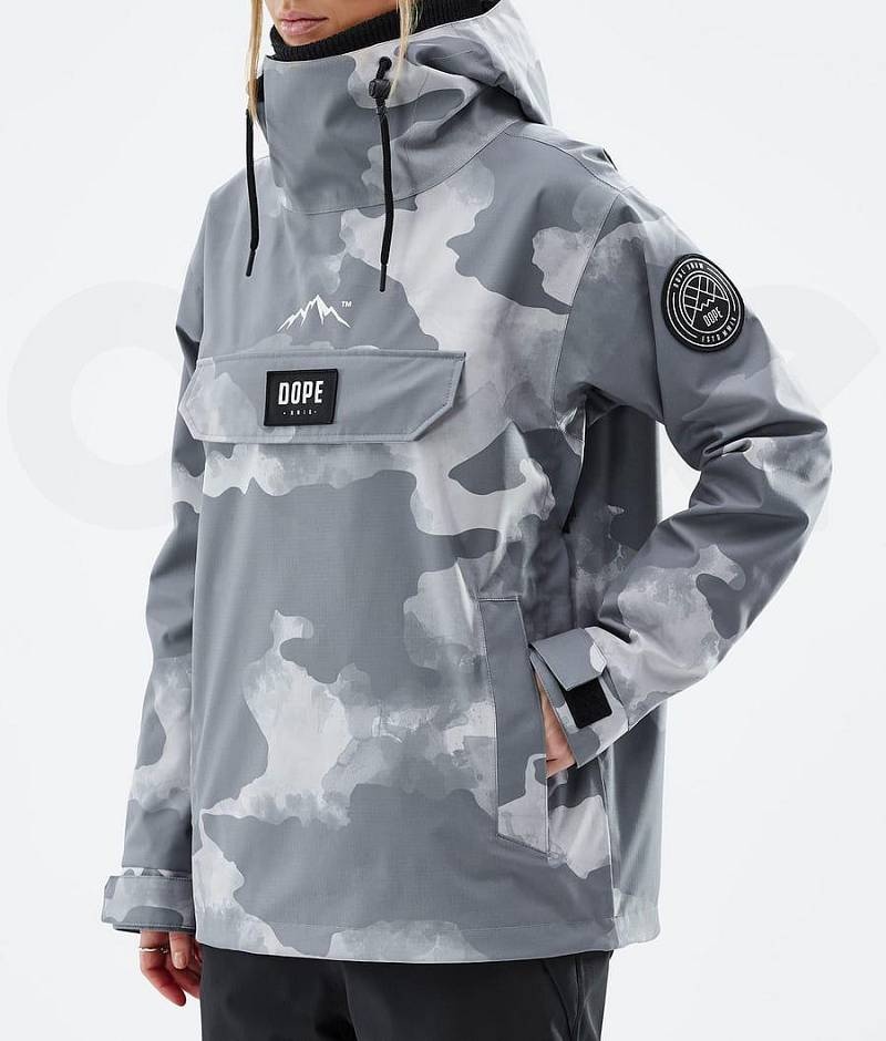 Grey Camo Women's Dope Blizzard W Ski Jackets | India_D1020