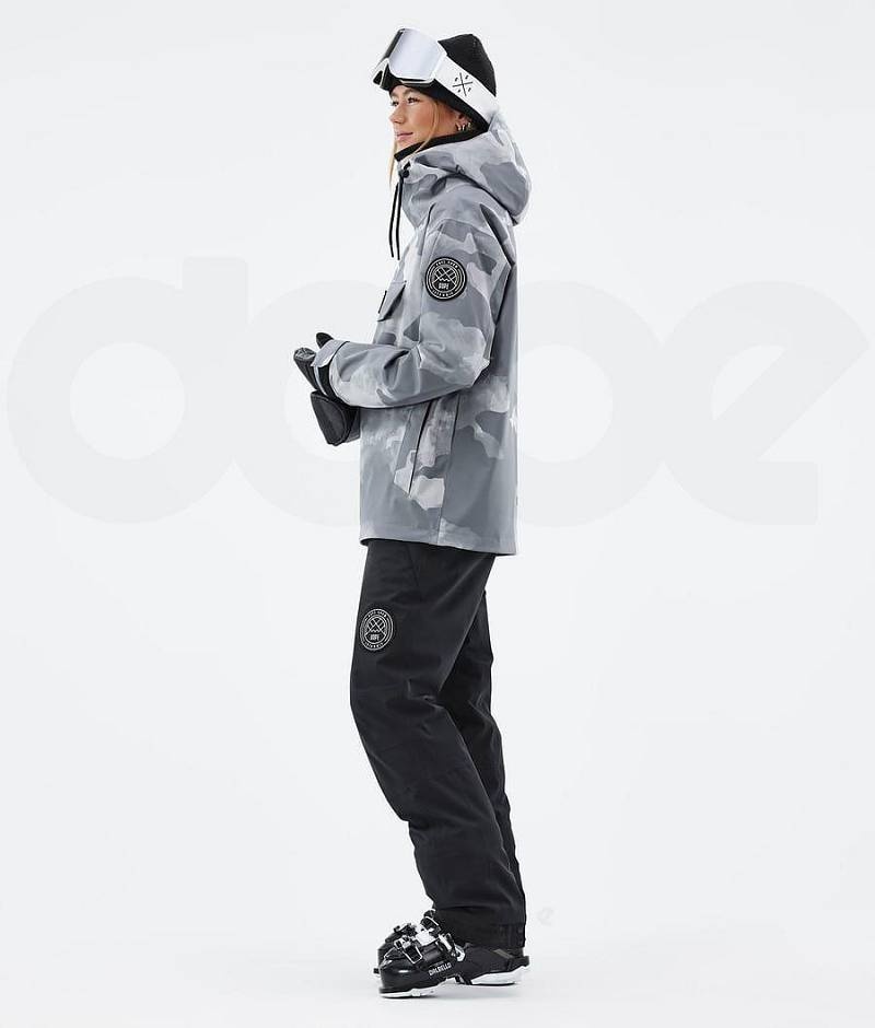 Grey Camo Women's Dope Blizzard W Ski Jackets | India_D1020