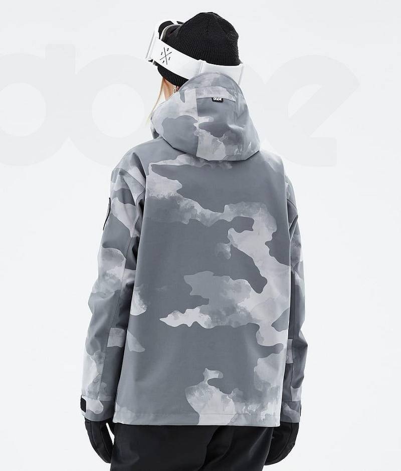 Grey Camo Women's Dope Blizzard W Ski Jackets | India_D1020