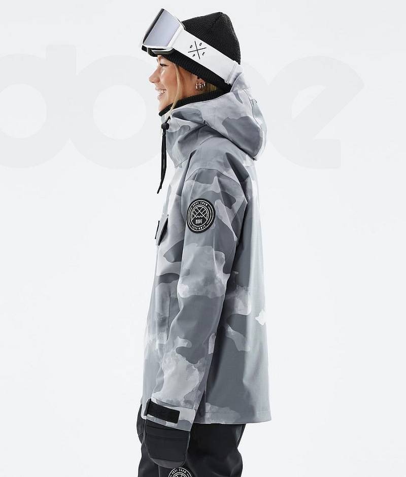 Grey Camo Women's Dope Blizzard W Snowboard Jackets | India_D2335